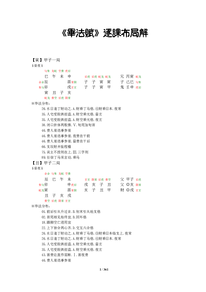 《毕法赋》逐课布局解 第 1 页