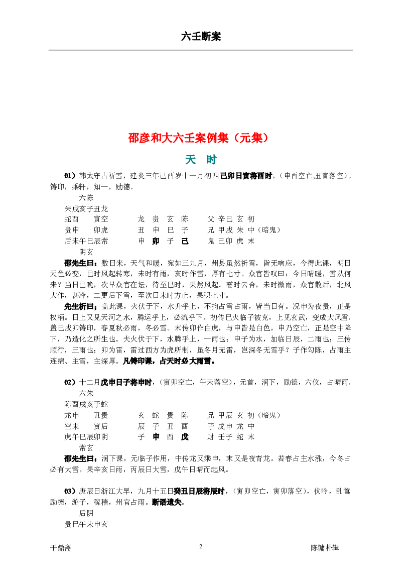 程铨爱圅氏辑《六壬断案》(带书签) 第 2 页